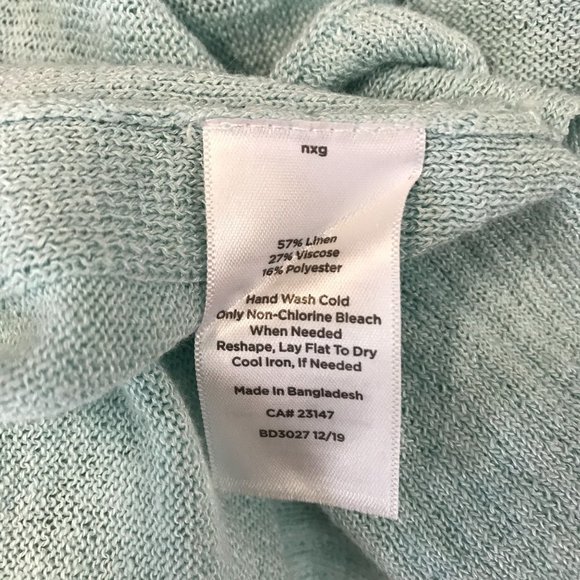 Talbots Womens Blue Linen Blend Long Sleeve Lightweight Cardigan Sweater Size SP - Picture 7 of 8